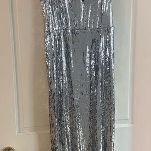 Silver Sequin Maxi Dress